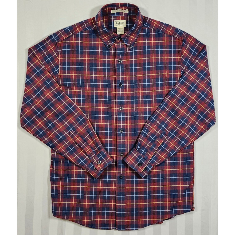 Lot 3 Vintage 90s Y2K LL Bean Button Outdoor Shirts Mens Large Medium Plaid 0030 - Picture 6 of 15